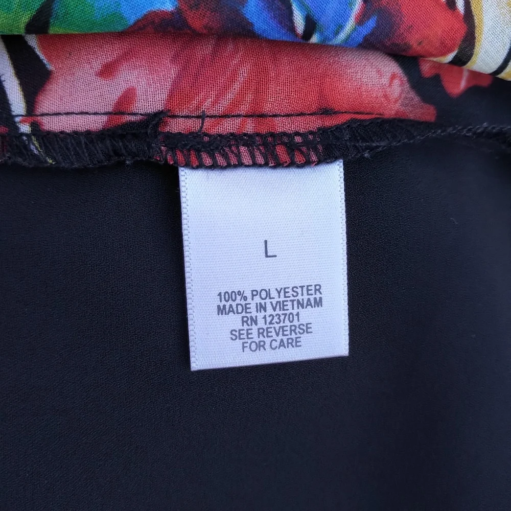 Roz & Ali Floral Blouse Like New L - Picture 6 of 6